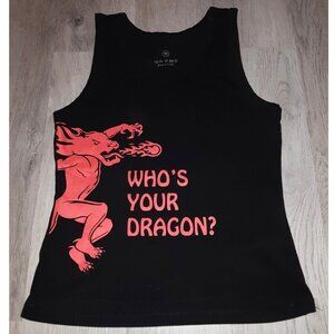 Women's Fireball Whiskey Who's Your Dragon Red and Black Tank Top Shirt MEDIUM